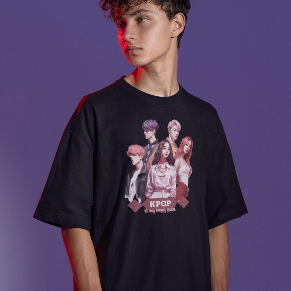 oversized tshirt kpop is my happy home