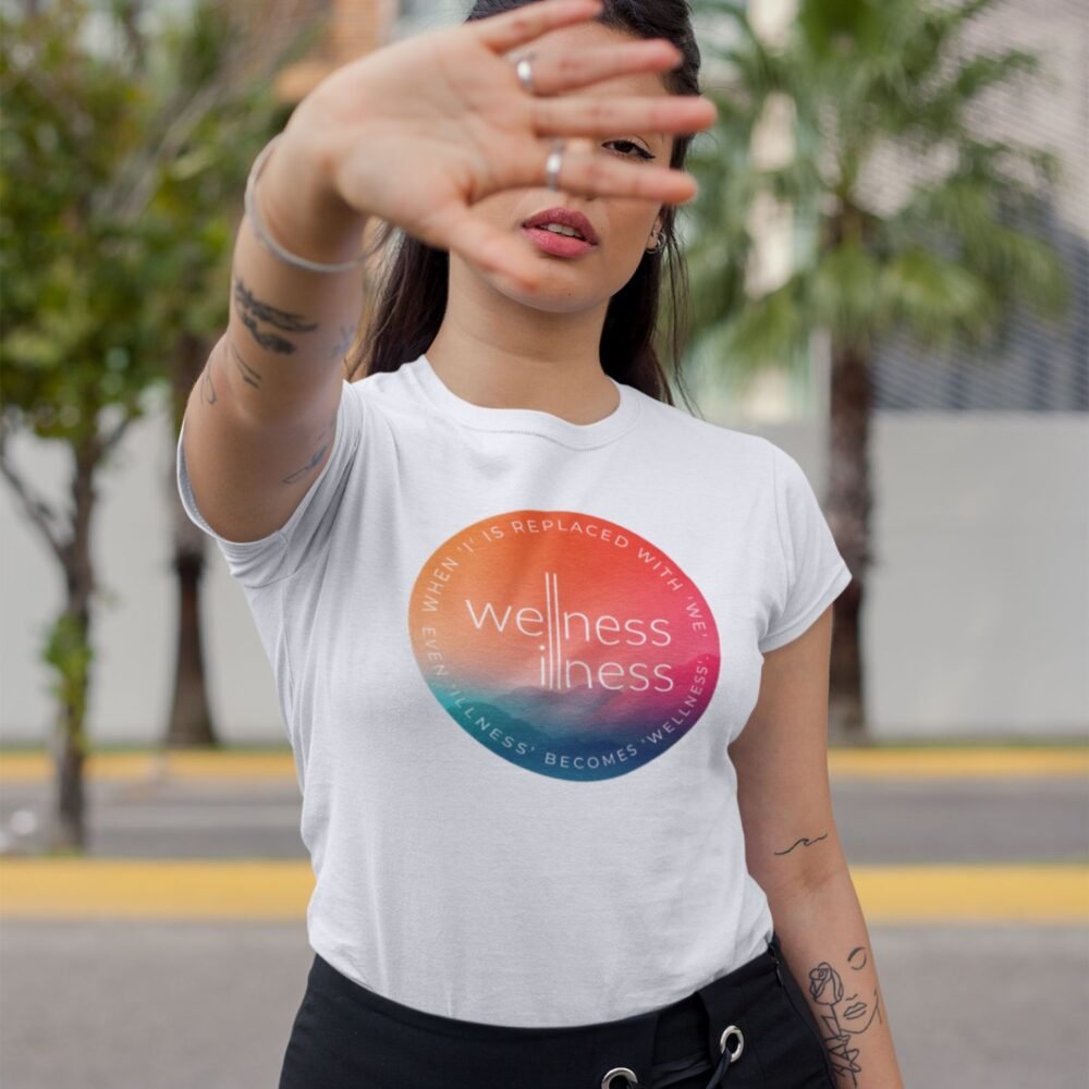 women tshirt embracing the togetherness with quote replace i with we