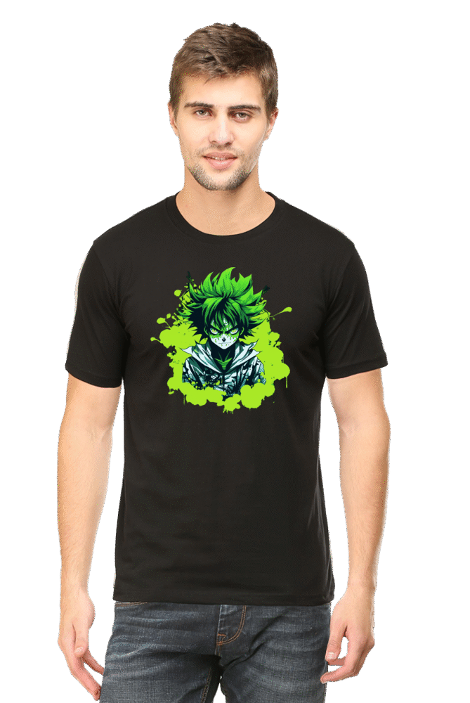 demon slayer glow in dark mens black tshirt
