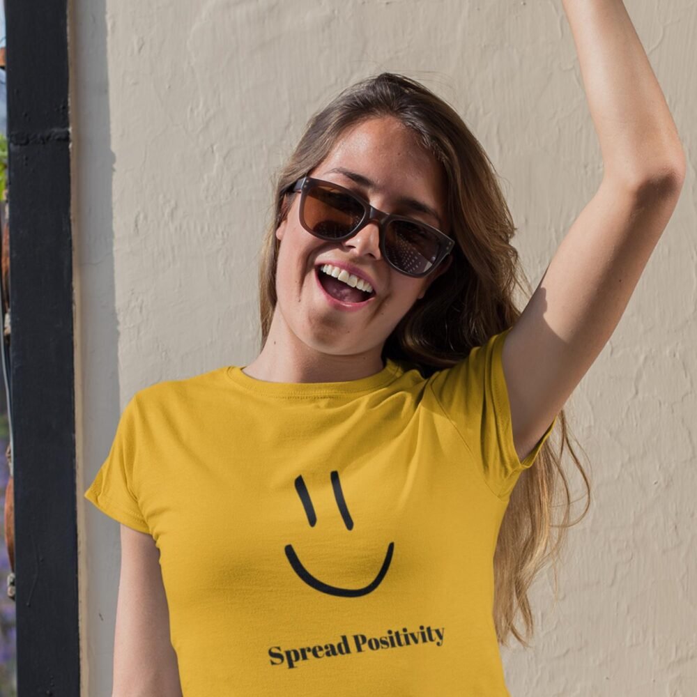 smile and spread positivity women t-shirt