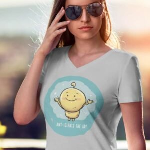 Unisex vneck tshirt anticipate the joy