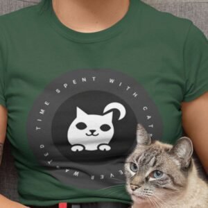 women tshirt time spent with cat is never wasted