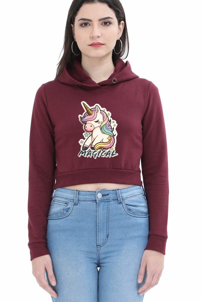 Unicorn crop cheap top hoodie