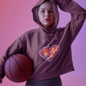 crop hoodie lead by heart